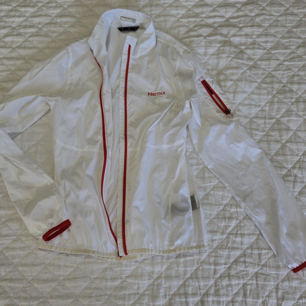 Marmot White and Red Lightweight Jacket